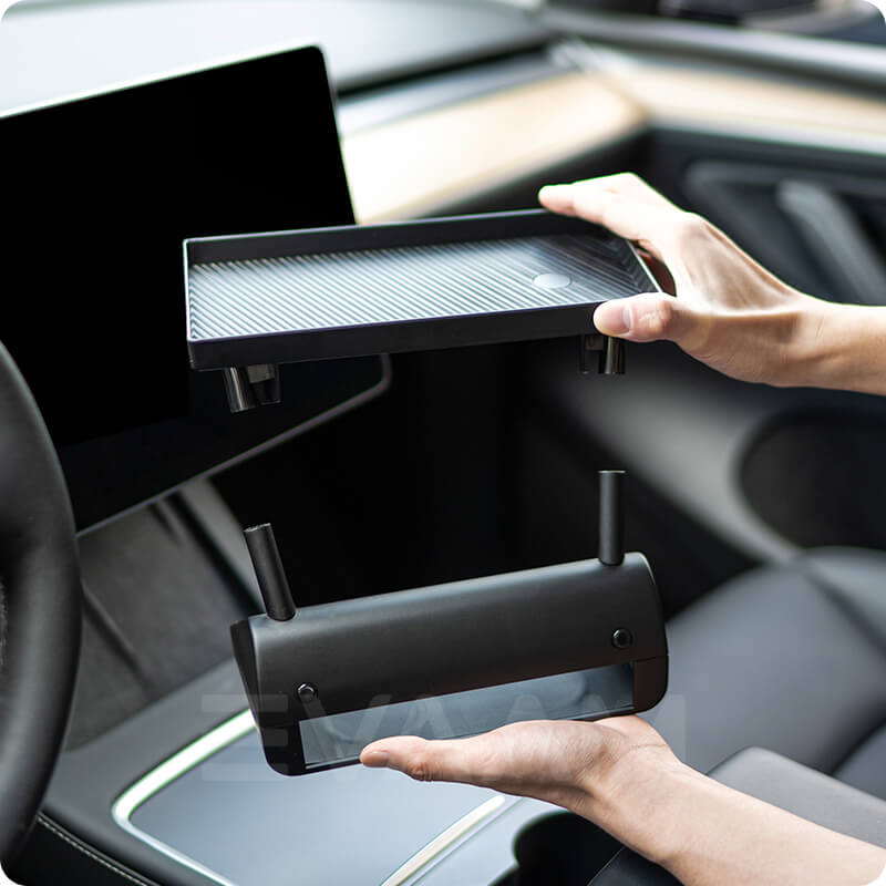 EVAAM® Magnetic Center Console Screen Organizer Tray Box for Tesla Model 3/Y Accessories - EVAAM