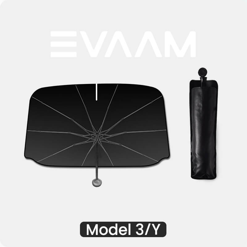 EVAAM® faltbare Windschutzscheiben-Sonnenschutzschirme für Tesla Model3/Y  (2012–2023).