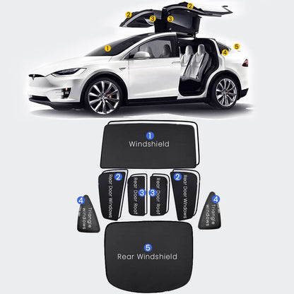 EVAAM® Roof Glass Sunshades for Tesla Model X Accessories (2015-2023) - EVAAM