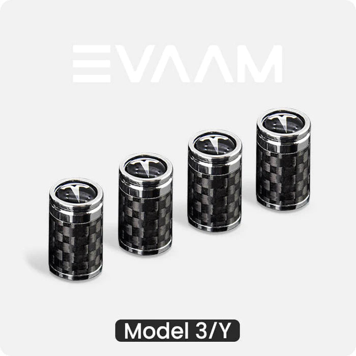 EVAAM® Reifenventilschaftkappenabdeckung für Tesla Model 3/Y Zubehör (4  Stück) [2017–2023]