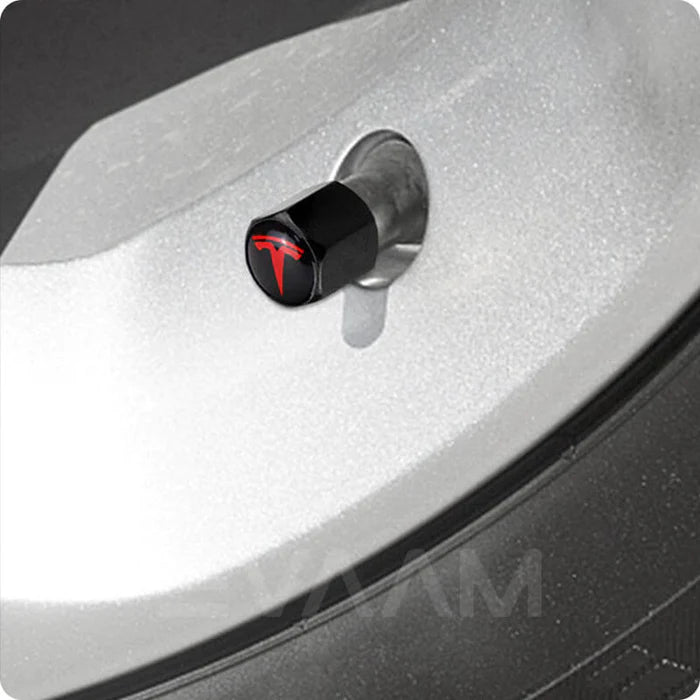 EVAAM® Tesla Tire Valve Stem Cap Cover Kit for Model 3/Y Accessories (4Pcs) [2017-2023] - EVAAM