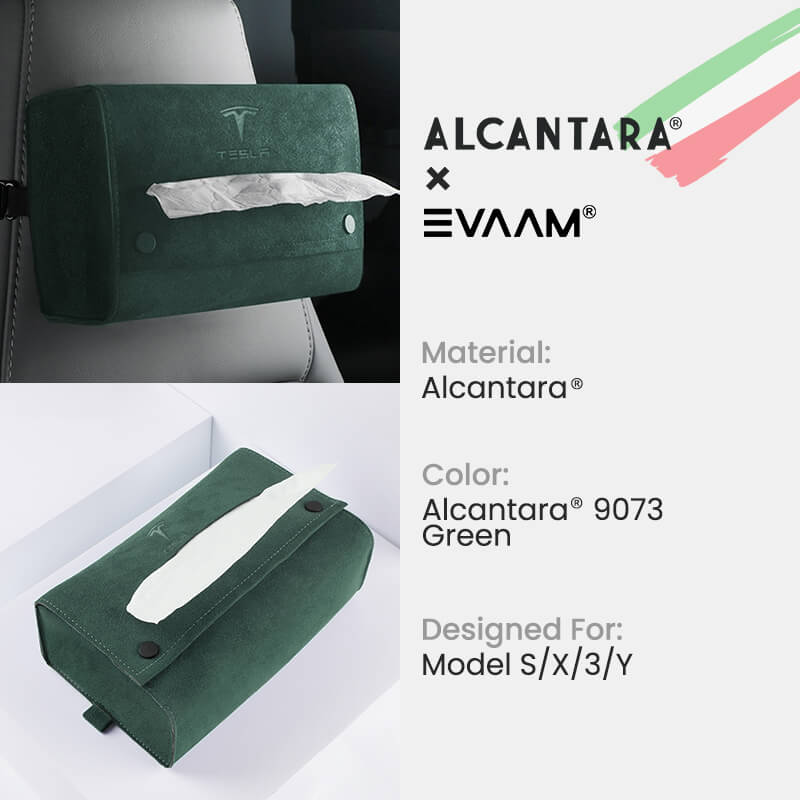 Alcantara Tissue Box for Tesla Model 3/Y-EVAAM® - EVAAM