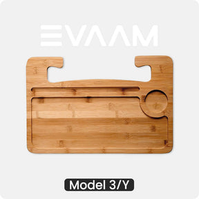 EVAAM® Bamboo Steering Wheel Tray for Model 3/Y Accessories - EVAAM
