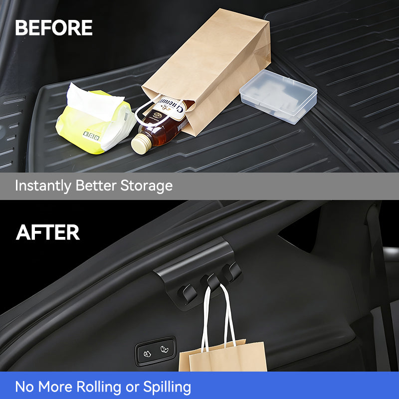 Hidden Trunk Grocery Bag Hook for Tesla Model Y Juniper 2025+