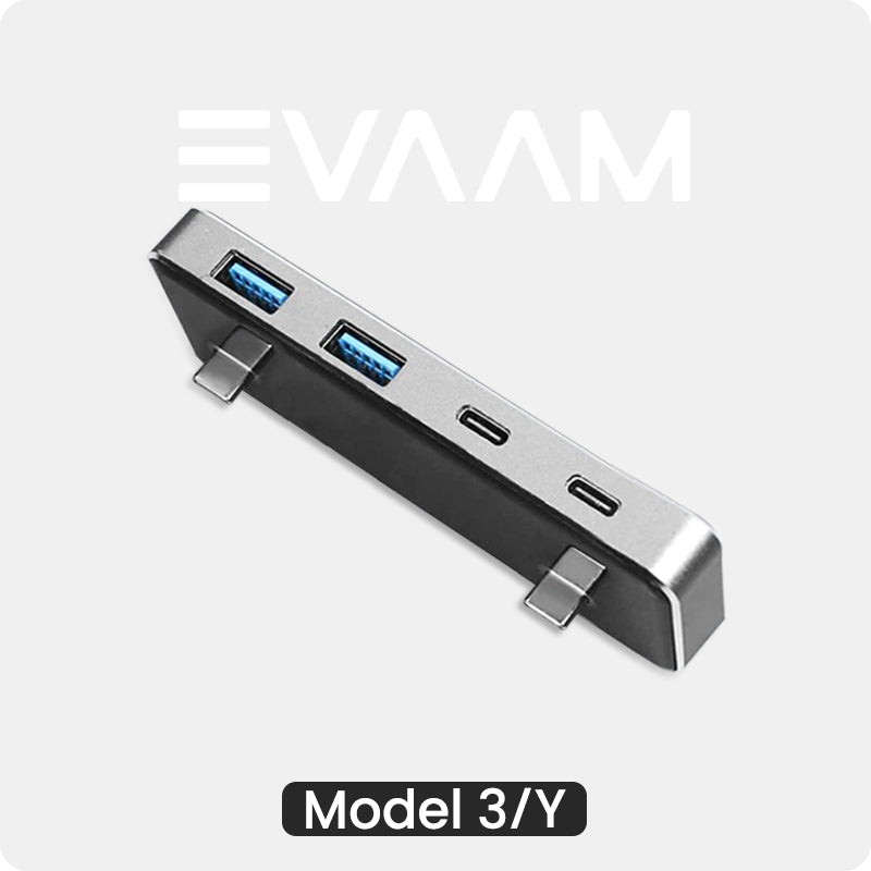 EVAAM® Rear Seat USB Hub Docking Station for Tesla Model 3/Y (2017-2023) - EVAAM