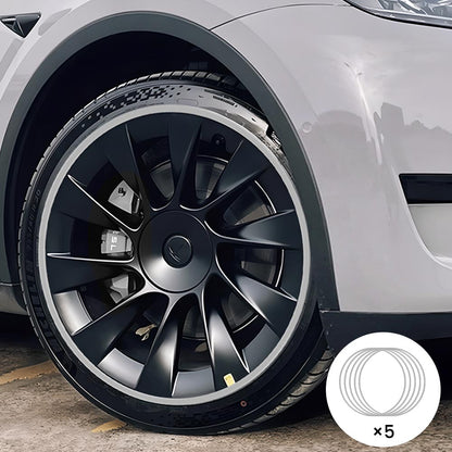 EVAAM® Silver Aluminum Alloy Wheel Rim Protector - Fits All Cars (5pcs) - EVAAM