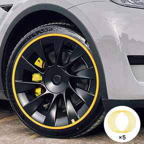 EVAAM® Yellow Aluminum Alloy Wheel Rim Protector - Fits All Cars (5pcs)