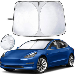 EVAAM® Foldable Windshield Glass Sun Shades for Tesla Model S/3/X/Y (2012-2023) - EVAAM