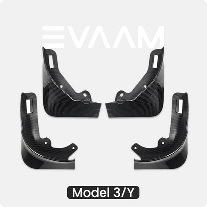 EVAAM™ Carbon Fiber Style Mud Flaps for Model 3/Y 2017-2023 - EVAAM