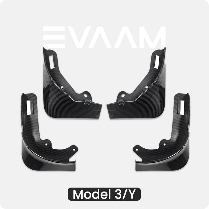 EVAAM™ Carbon Fiber Style Mud Flaps for Model 3/Y 2017-2023 - EVAAM