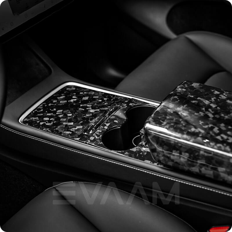 EVAAM™ Forged Real Carbon Fiber Center Console Cover for Model 3/Y 2021-2023 - EVAAM