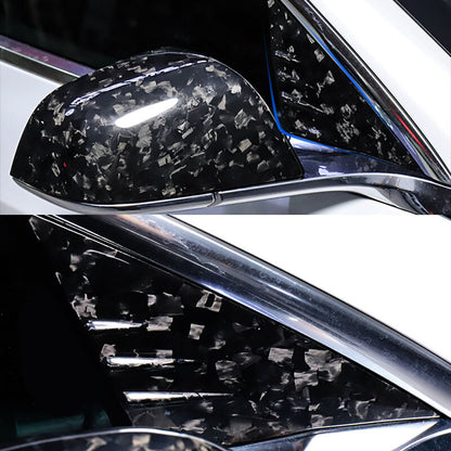 EVAAM™ Forged Real Carbon Fiber Front Triangular Window Cover for Model 3/Y 2017-2023 - EVAAM