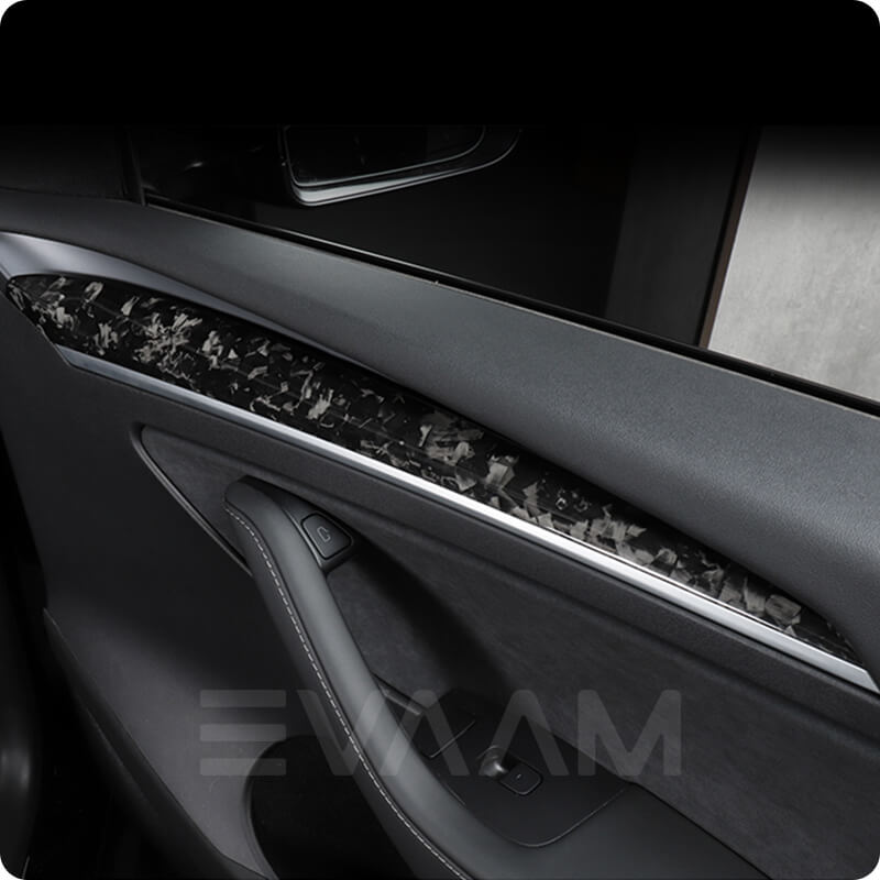 EVAAM™ Forged Real Carbon Fiber Interior Door Trim Cover for Model 3/Y - EVAAM