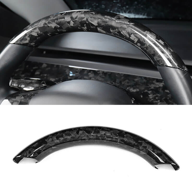 EVAAM Forged Real Carbon Fiber Steering Wheel Caps Cover for Model 3/Y 2021-2022 - EVAAM
