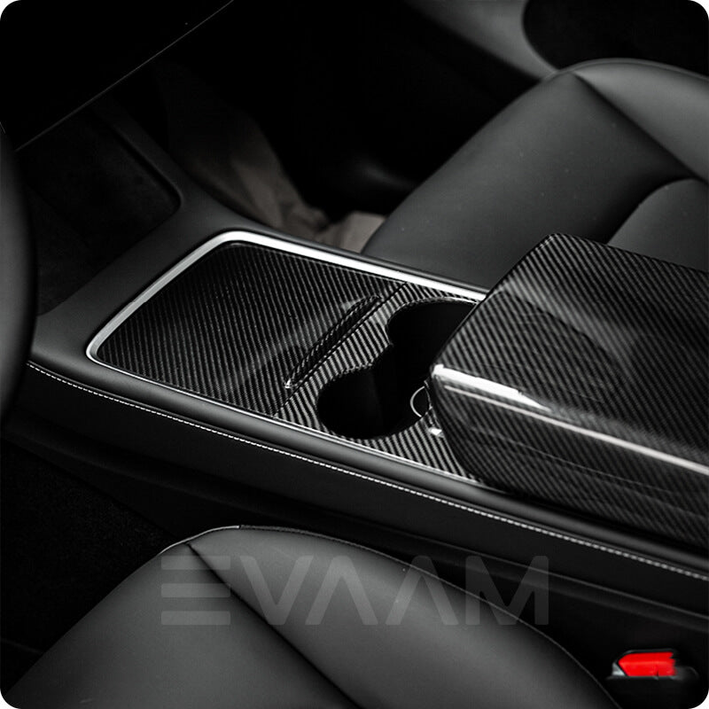 EVAAM™ Gloss Real Carbon Fiber Center Console Cover for Model 3/Y 2021-2023 - EVAAM