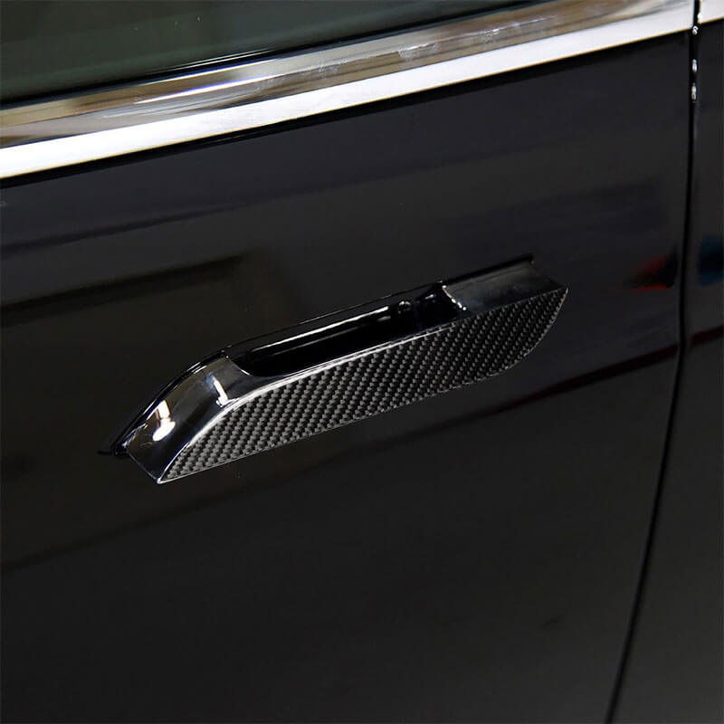 EVAAM Gloss Real Carbon Fiber Door Handle Cover for Model S - EVAAM