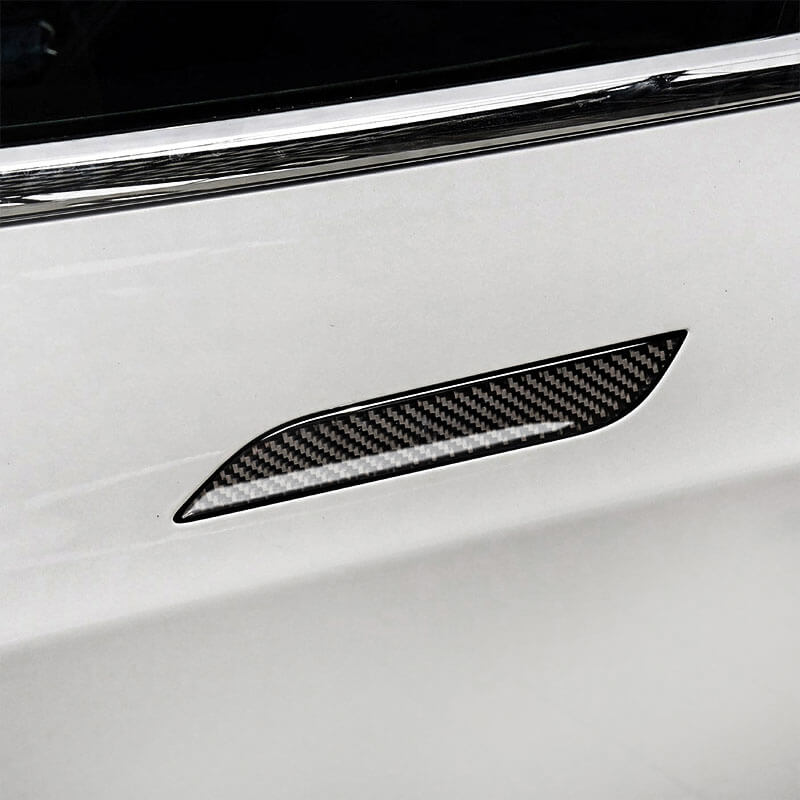 EVAAM® Gloss Real Carbon Fiber Door Handle Cover for Tesla Model S  (2012-2023)
