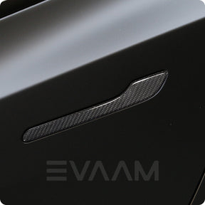 EVAAM™ Gloss Real Carbon Fiber Door Handle Cover for Model 3/Y 2021-2023 - EVAAM