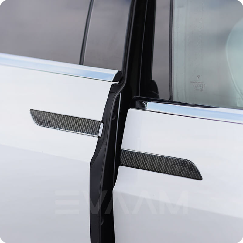EVAAM™ Gloss Real Carbon Fiber Door Handle Cover for Model X - EVAAM