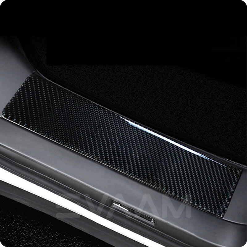 EVAAM™ Gloss Real Carbon Fiber Door Sill Cover for Model X Accessories - EVAAM