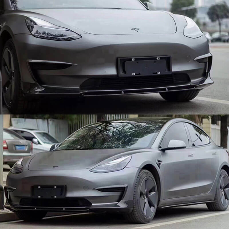 Carbon Look Frontlippe Passt für Tesla Model 3 2017-19 Frontansatz  Spoilerlippe