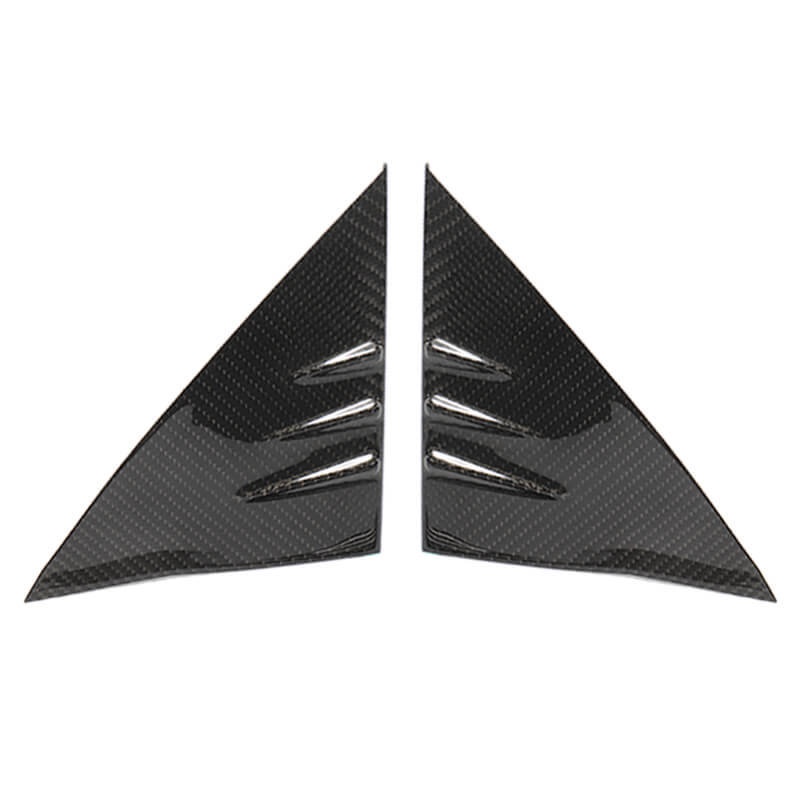 EVAAM™ Gloss Real Carbon Fiber Front Triangular Window Cover for Model 3/Y 2017-2023 - EVAAM