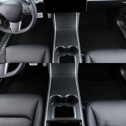 EVAAM Matte Real Carbon Fiber Center Console Cover for Model 3 2016-2020 - EVAAM