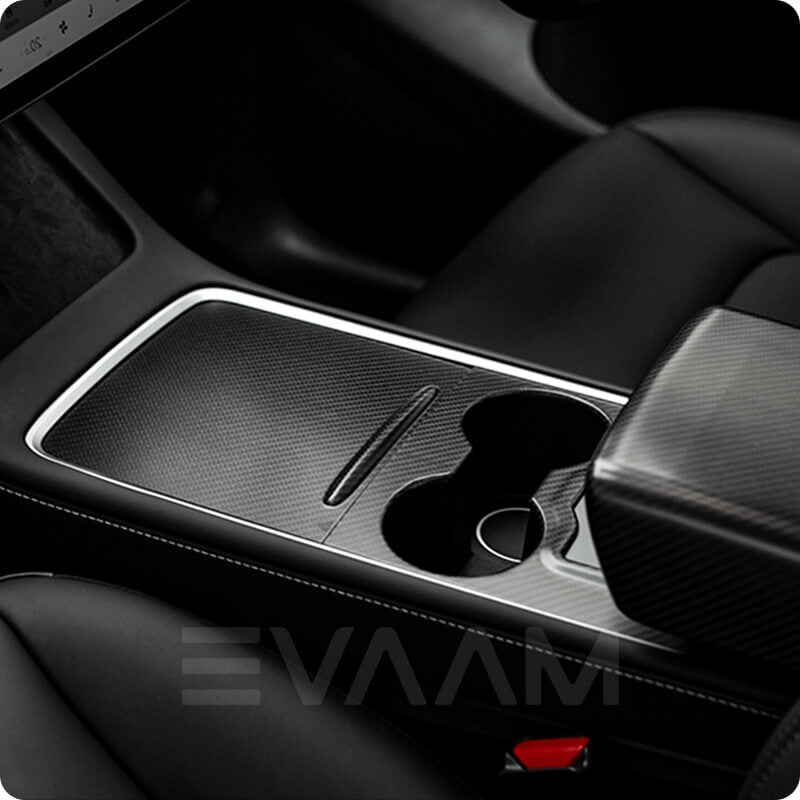 EVAAM™ Matte Real Carbon Fiber Center Console Cover for Model 3/Y 2021-2023 - EVAAM