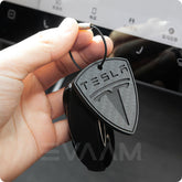 EVAAM™ Matte Real Carbon Fiber Custom Keychain for Tesla - EVAAM