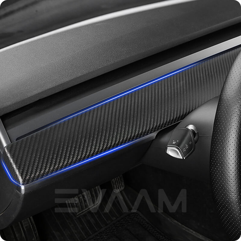 EVAAM™ Matte Real Carbon Fiber Dash Board Cover for Model 3/Y 2017-2023 - EVAAM