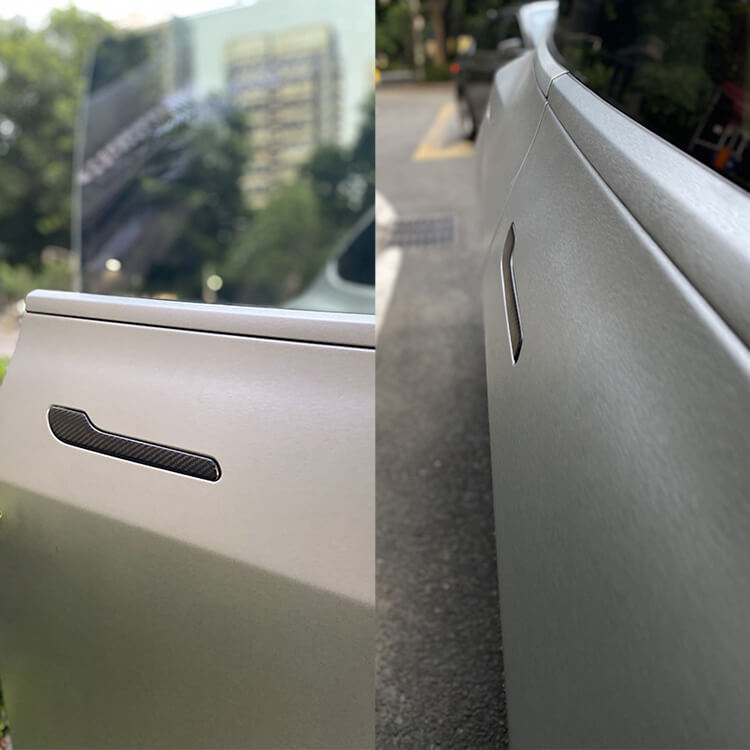 EVAAM Matte Real Carbon Fiber Door Handle Cover for Model 3/Y 2021-2022 - EVAAM