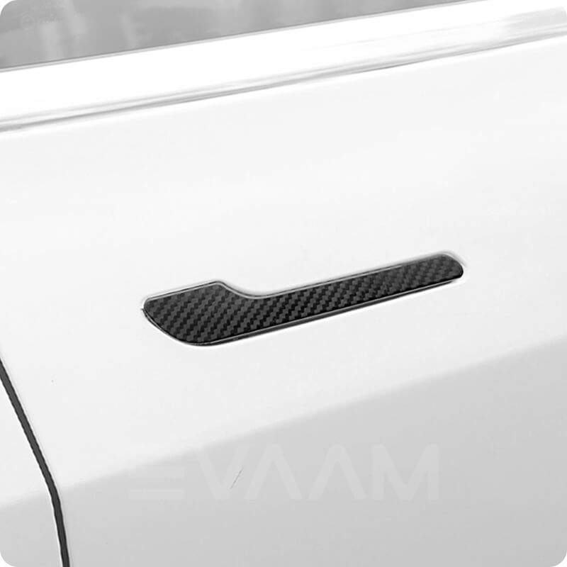 EVAAM® Matte Echtkarbonfaser-Türgriffabdeckung für Tesla Model 3/Y  (2021–2023)