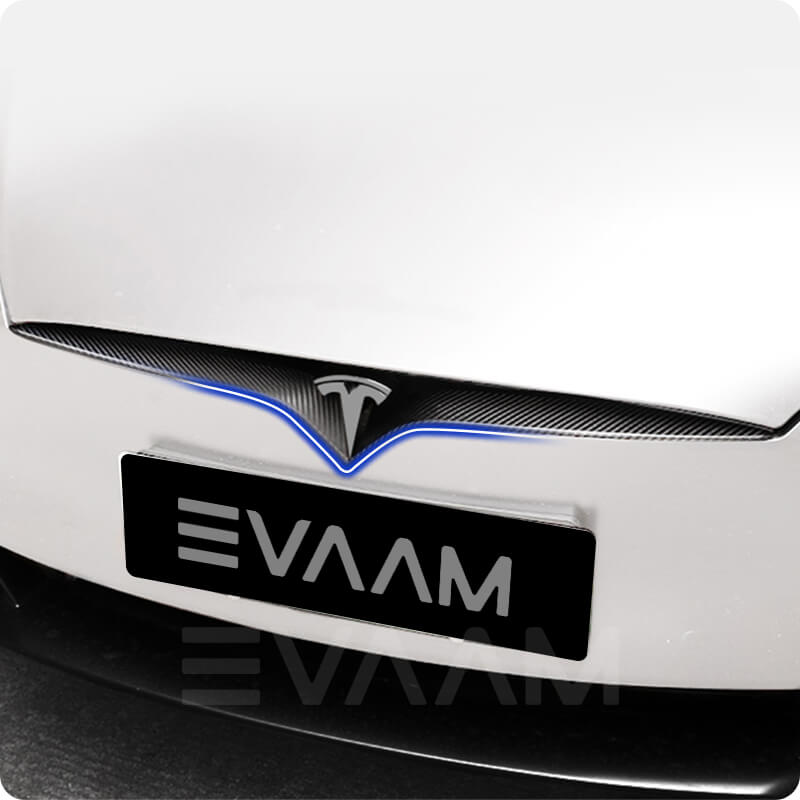 EVAAM™ Matte Real Carbon Fiber Grille Trim Cover for Model S 2018 - EVAAM