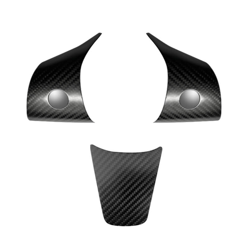 EVAAM Matte Real Carbon Fiber Steering Wheel Fascia Cover for Model 3/Y 2017-2022 - EVAAM