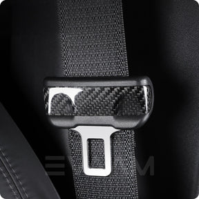 EVAAM™ Gloss Real Carbon Fiber Seat Belt Fascia Cover for Model 3/Y 2017-2023 (2 PCS) - EVAAM