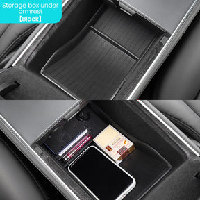 EVAAM TPE Center Console Lower Storage Box for Model 3/Y Accessories - EVAAM