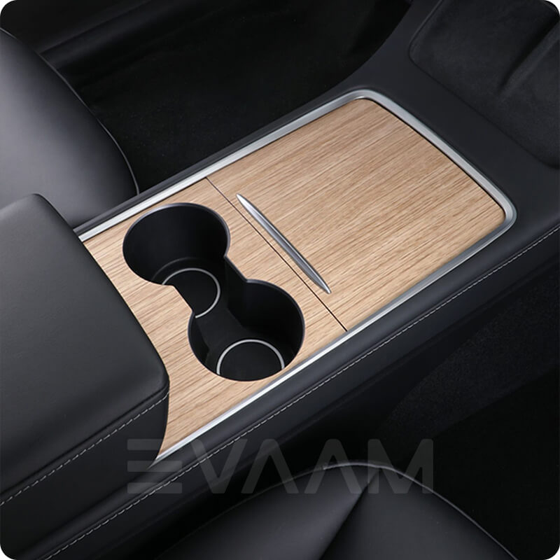 EVAAM® Wood Style Center Console Wraps Kit for Tesla Model 3/Y (2021-2023)
