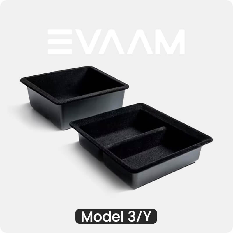EVAAM® Mittelkonsolen-Organizer-Box für Tesla Model 3/Y (2021–2023).