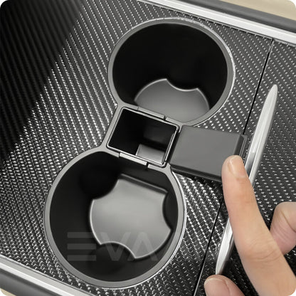 EVAAM™ Cupholder Insert & Transparent Key Protector for Model 3/Y Accessories - EVAAM