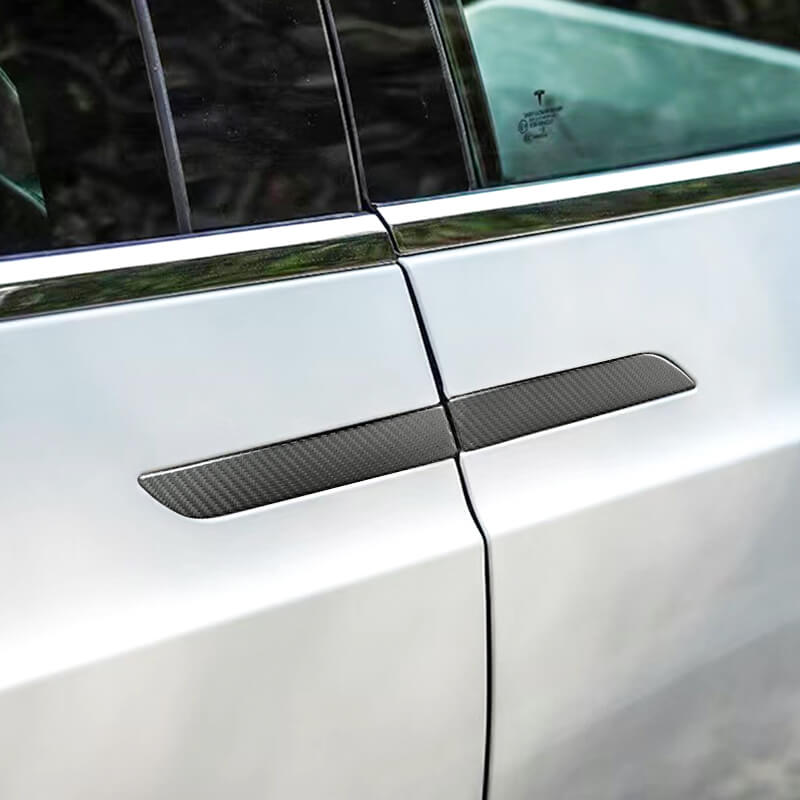 EVAAM® Matte Real Carbon Fiber Tesla Door Handle Cover for Model X  (2016-2023)