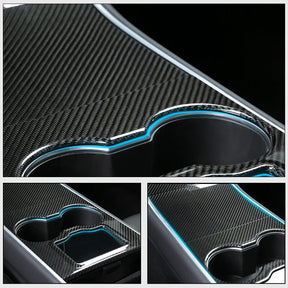EVAAM Gloss Real Carbon Fiber Center Console Cover for Model 3/Y 2016-2020 - EVAAM