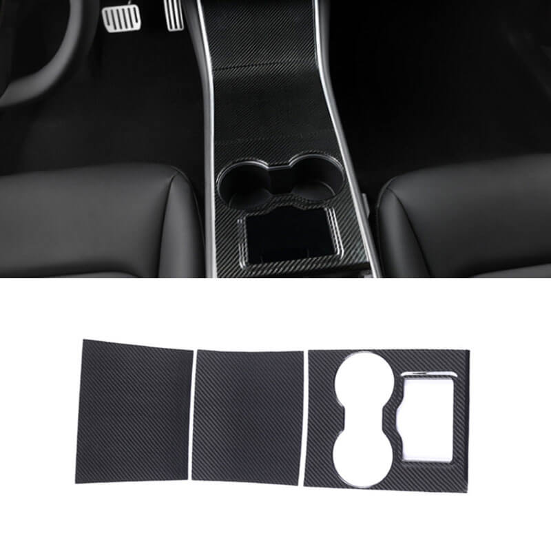 EVAAM Gloss Real Carbon Fiber Center Console Cover for Model 3/Y 2016-2020 - EVAAM
