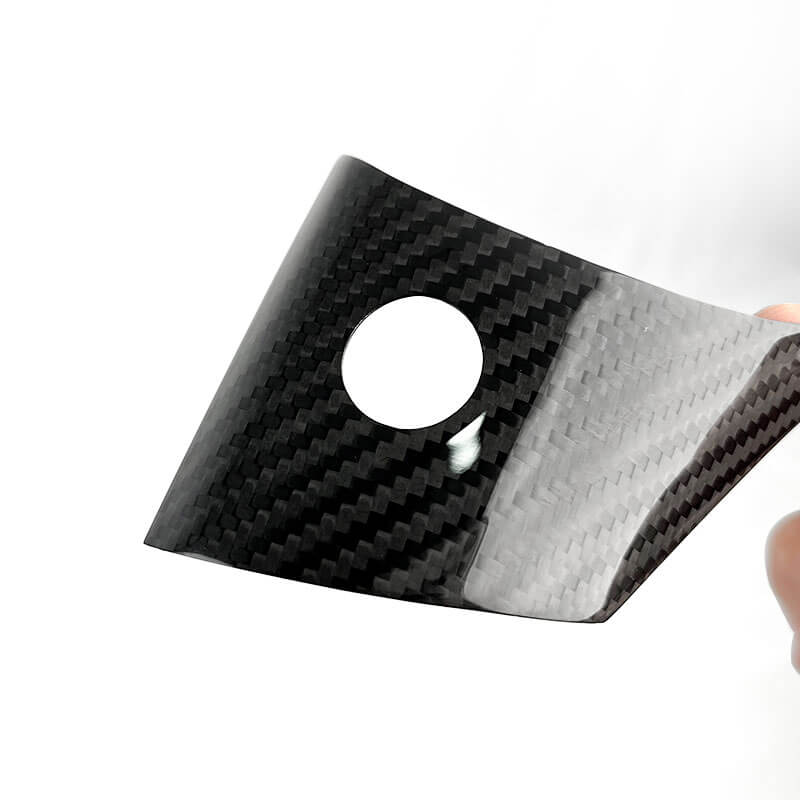 EVAAM Gloss Real Carbon Fiber Steering Wheel Fascia Cover for Model 3/Y 2017-2022 - EVAAM