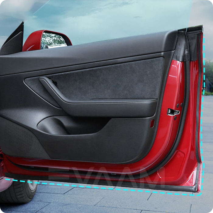 EVAAM® Car Door Seal Strip Kit Soundproof Rubber for Tesla Model S/3/X