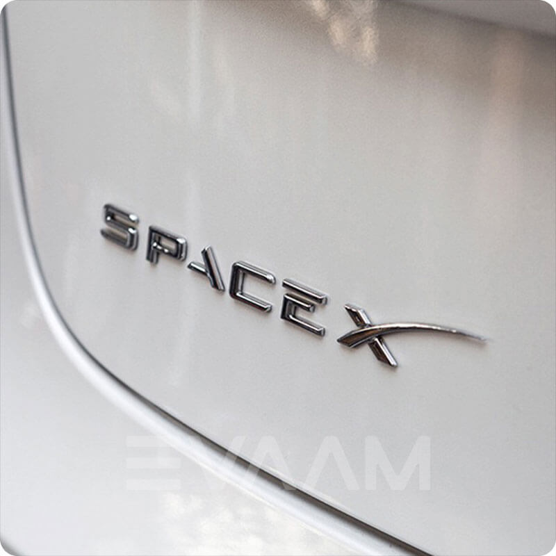 EVAAM® SpaceX Emblem Sticker for Tesla Accessories