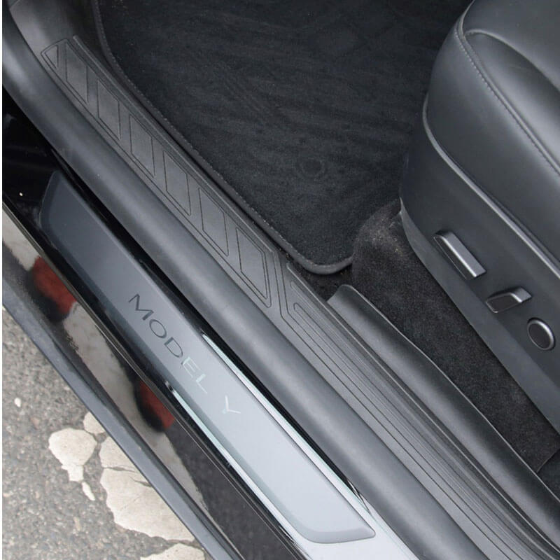 Leather Rear Door Sill Protector for Tesla Model Y 2020-2023