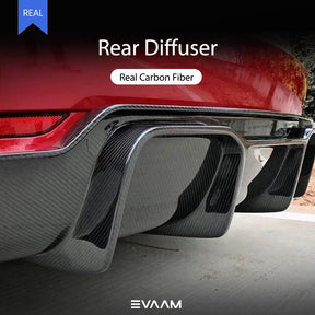 EVAAM Gloss Real Carbon Fiber Rear Diffuser for Model 3 2017-2022 - EVAAM