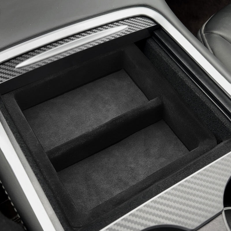 Alcantara Sliding Center Console Tray for Model 3/Y Accessories - EVAAM