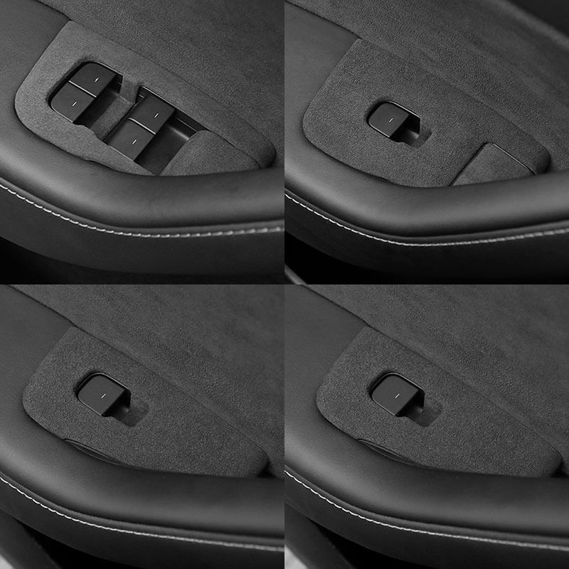 Alcantara Door & Window Switch Button Trim Cover For Tesla Model 3/Y  (2017-2023)-EVAAM®