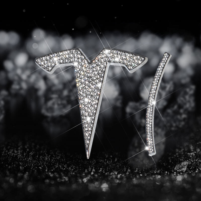 EVAAM Bling Diamond Logo Covers for Model 3/Y Accessories - EVAAM